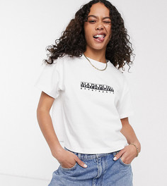 Короткая белая футболка Napapijri эксклюзивно на ASOS-Белый