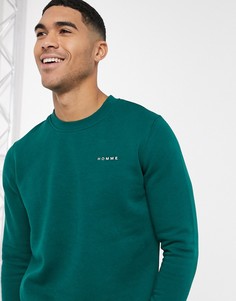Свитшот с круглым вырезом Selected Homme-Зеленый