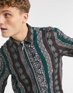Рубашка на молнии с принтом River Island-Черный