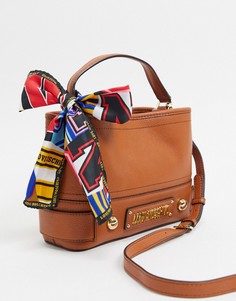 Светло-коричневая сумка-тоут с платком Love Moschino-Коричневый