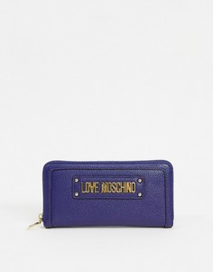 Темно-синий большой кошелек Love Moschino