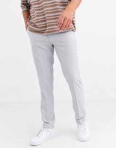 Серые строгие зауженные брюки ASOS DESIGN-Серый