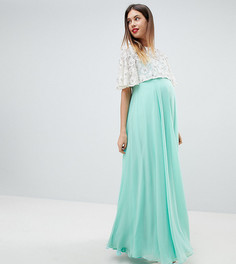 Кружевное платье макси с кроп-топом ASOS DESIGN Maternity-Зеленый