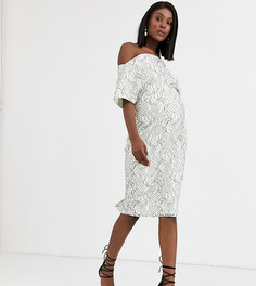 Монохромное кружевное платье миди ASOS DESIGN Maternity-Мульти