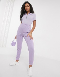 Лавандовые узкие джоггеры от комплекта Missguided-Фиолетовый
