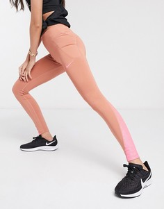 Розовые леггинсы Nike Running fast tight-Черный