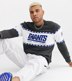 Свитшот с логотипом и принтом на рукавах NFL Giants-Серый