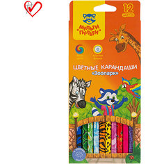 Цветные карандаши Мульти-Пульти "Зоопарк", 12 цветов
