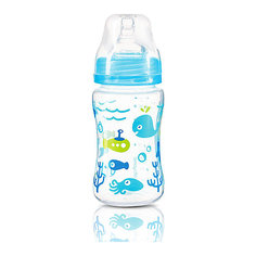 Бутылочка BabyOno антиколиковая, 240 мл, голубая