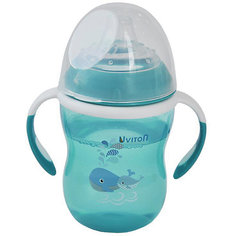 Поильник-непроливайка Uviton Baby Soft, 250 мл, бирюзовый