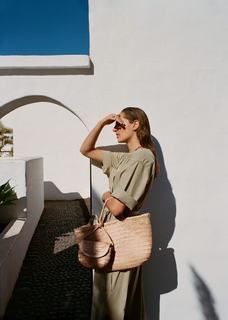 Прямоугольная сумка-корзина - Trenza Mango