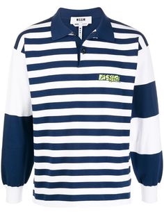 MSGM полосатая рубашка-регби