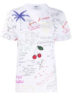 MSGM футболка с круглым вырезом и принтом