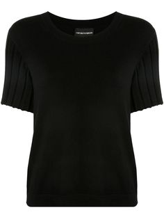 Emporio Armani трикотажный топ с рукавами в рубчик