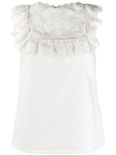 RedValentino топ с цветочным кружевом