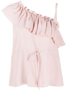 RedValentino топ асимметричного кроя с оборками
