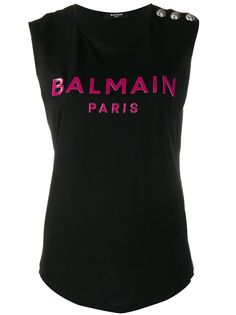 Balmain топ без рукавов с логотипом