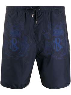 Neil Barrett logo print swim shorts