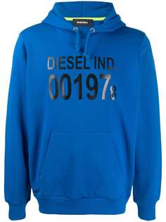 Diesel толстовка с капюшоном и логотипом