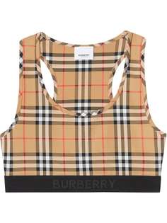 Burberry спортивный бюстгальтер в клетку Vintage Check