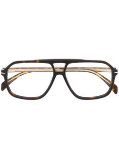 DAVID BECKHAM EYEWEAR солнцезащитные очки-авиаторы черепаховой расцветки