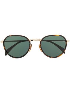 DAVID BECKHAM EYEWEAR солнцезащитные очки в круглой оправе черепаховой расцветки