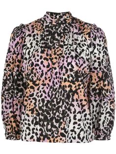 Veronica Beard блузка с леопардовым принтом