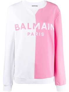 Balmain двухцветная толстовка с логотипом