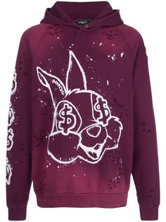 DOMREBEL худи Bunnies с эффектом потертости и принтом