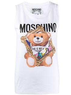 Moschino топ без рукавов с принтом