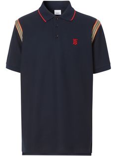 Burberry рубашка-поло с отделкой Icon Stripe