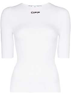 Off-White бесшовный топ с короткими рукавами