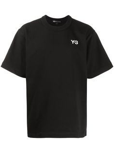 Y-3 футболка с круглым вырезом и вышитым логотипом