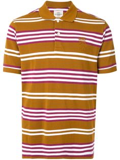 Kent & Curwen striped logo embroidered polo shirt