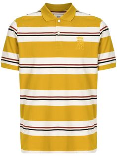 Kent & Curwen striped embroidered logo polo shirt