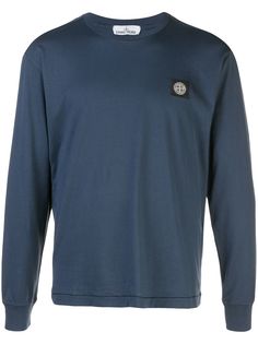 Stone Island топ с длинными рукавами и нашивкой-логотипом