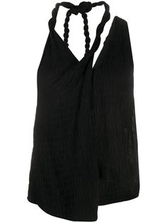 Nanushka фактурная блузка с драпировкой