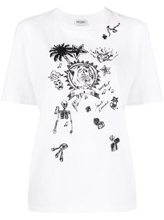 Saint Laurent футболка с графичным принтом