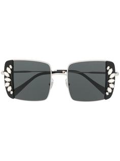 Miu Miu Eyewear солнцезащитные очки в квадратной оправе с кристаллами