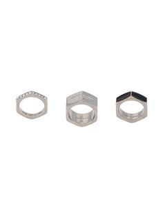 Off-White комплект из трех колец Hex Nut