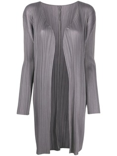 Pleats Please Issey Miyake длинный кардиган с микроплиссировкой