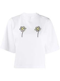Palm Angels футболка с цветочным принтом