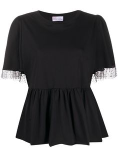 RedValentino блузка с оборками из тюля пуэн-деспри