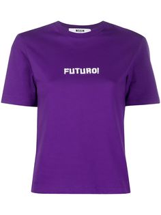 MSGM укороченная футболка с принтом Futuro