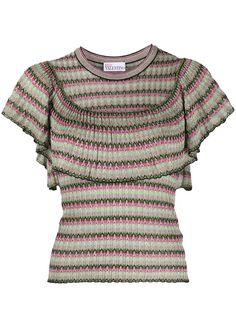 RedValentino футболка с драпировкой и эффектом металлик