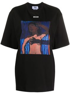 MSGM футболка свободного кроя с принтом
