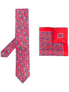 Canali комплект из платка и галстука с принтом пейсли
