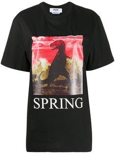 MSGM Spring print oversized T-shirt