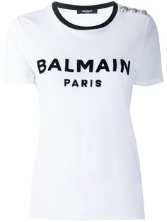 Balmain футболка на пуговицах с логотипом
