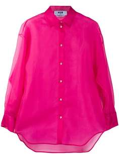 MSGM silk long sleeve sheer blouse